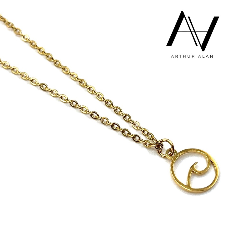Ocean Wave Necklace (Gold) | Arthur Alan Jewelry